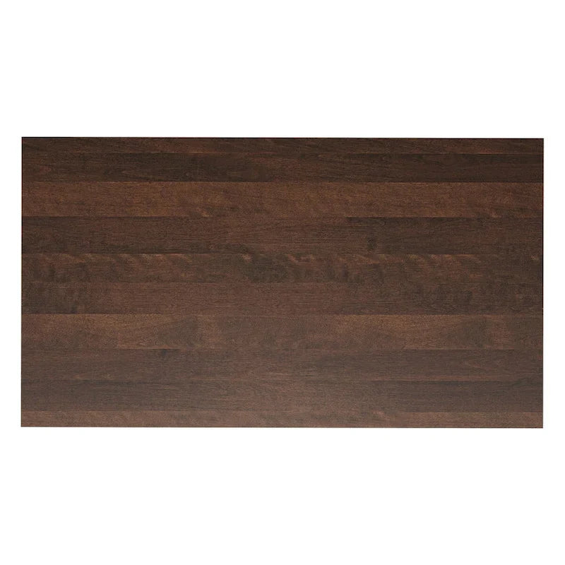 Solid Wood Dining Table with Metal Trestle Base