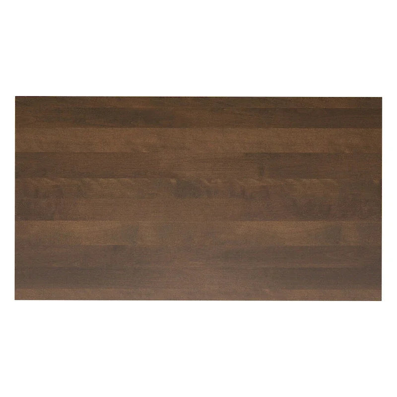 Solid Wood Dining Table with Metal Trestle Base