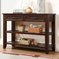 Console Sofa Table with 2 Storage Drawers and 2 Tiers Shelves