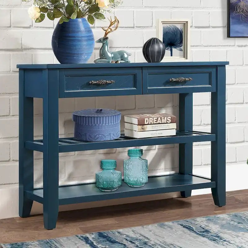 Console Table with 2 Drawers and 2 Shelves