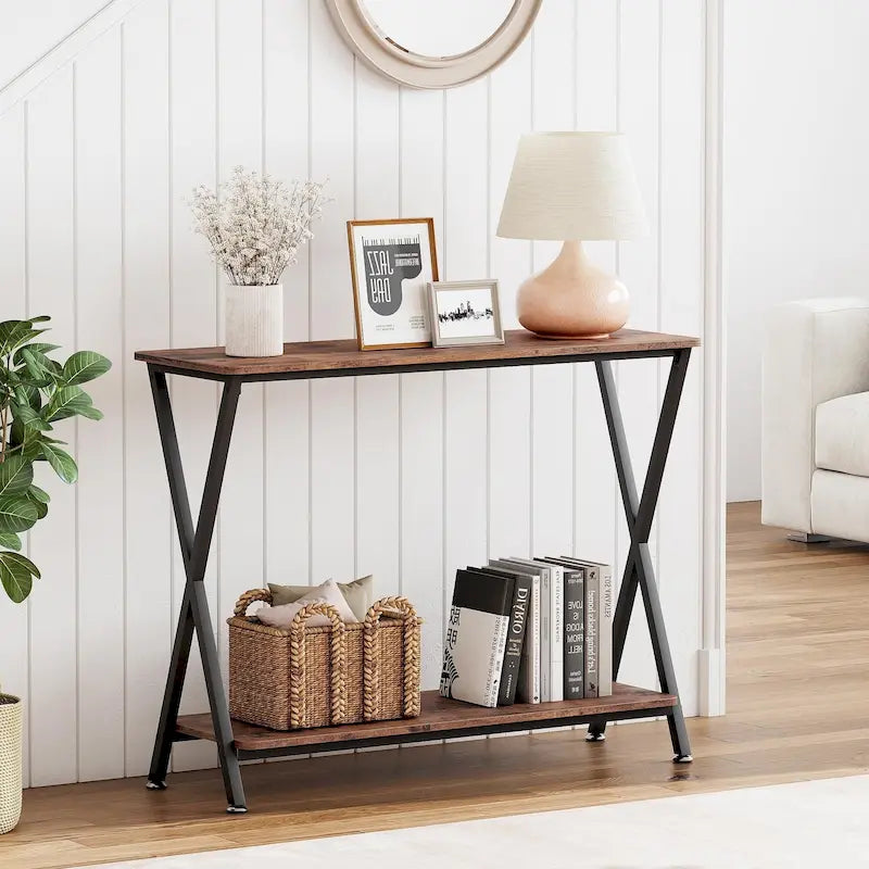 Console Table with 2 Shelves