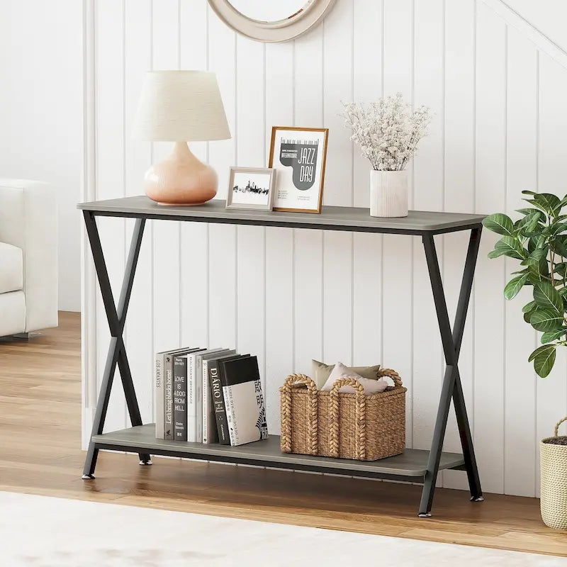 Console Table with 2 Shelves