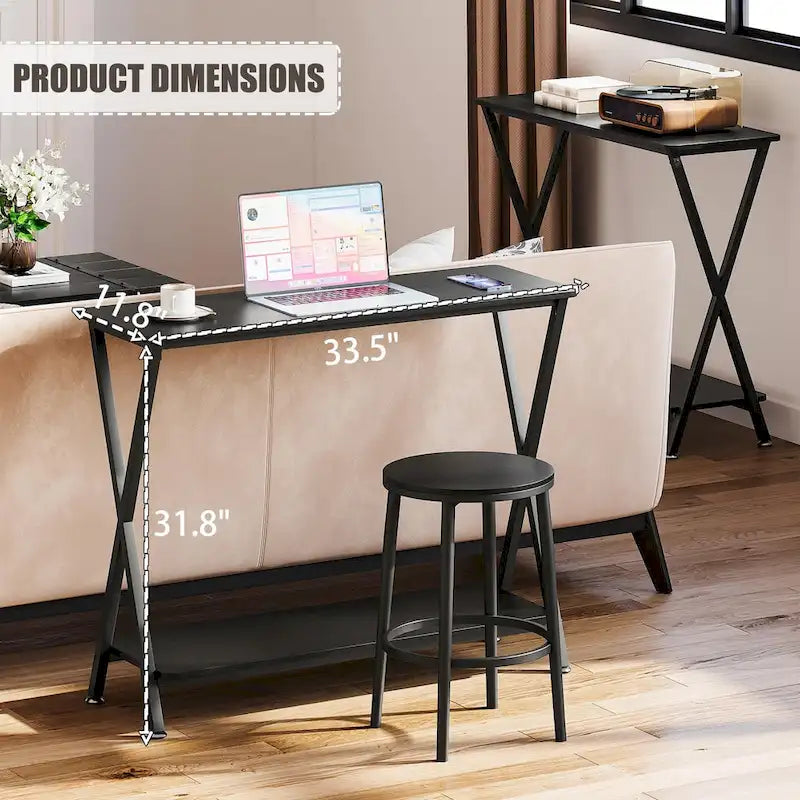 Console Table with 2 Shelves