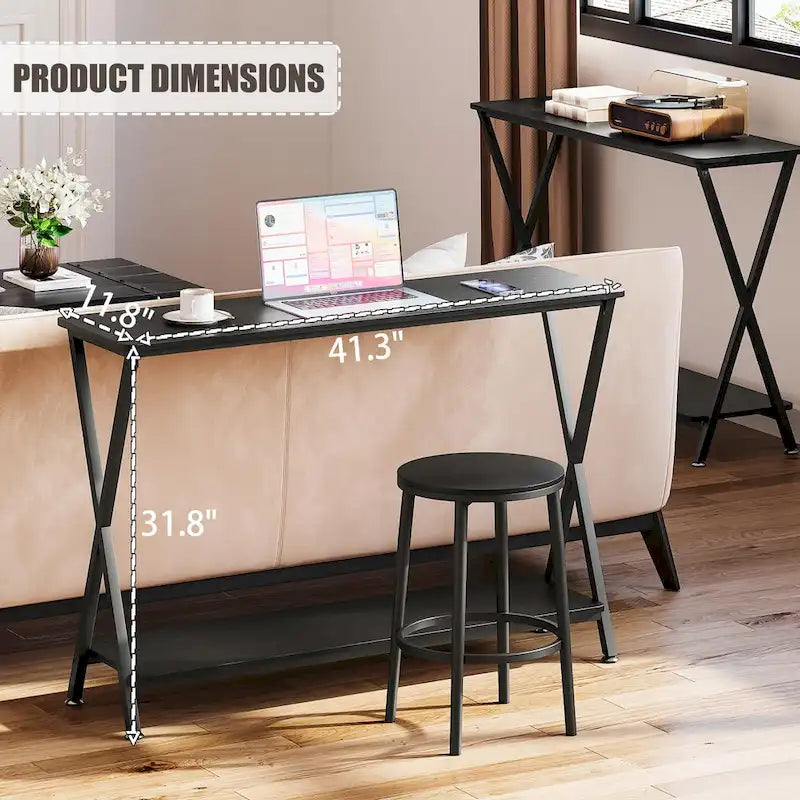 Console Table with 2 Shelves