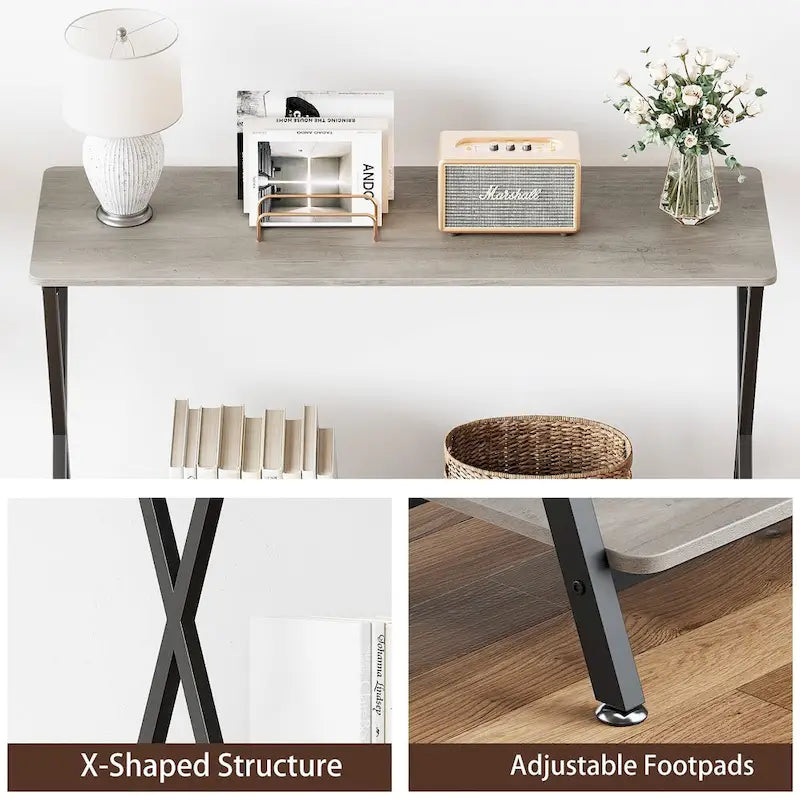 Console Table with 2 Shelves