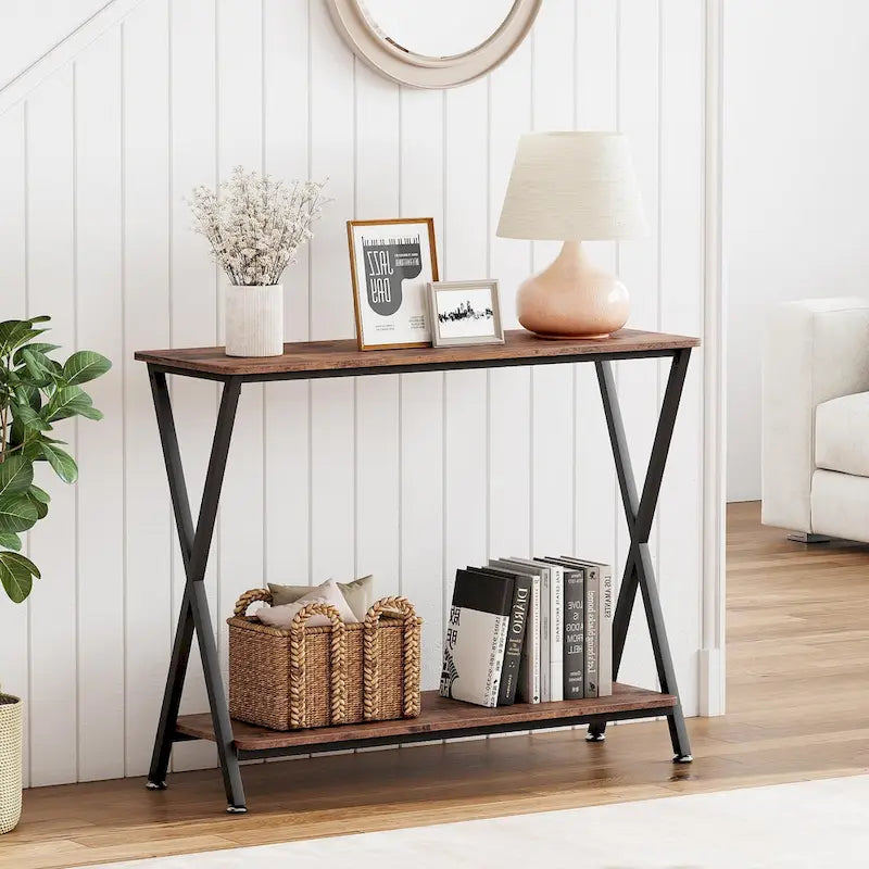 Console Table with 2 Shelves