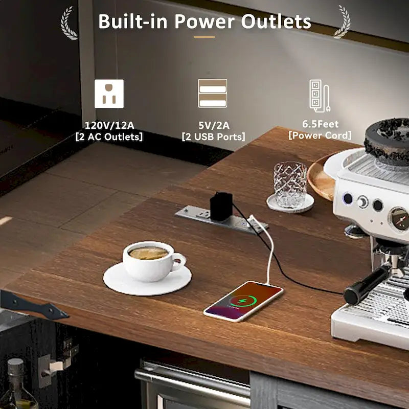 Kitchen Island with Power Outlet