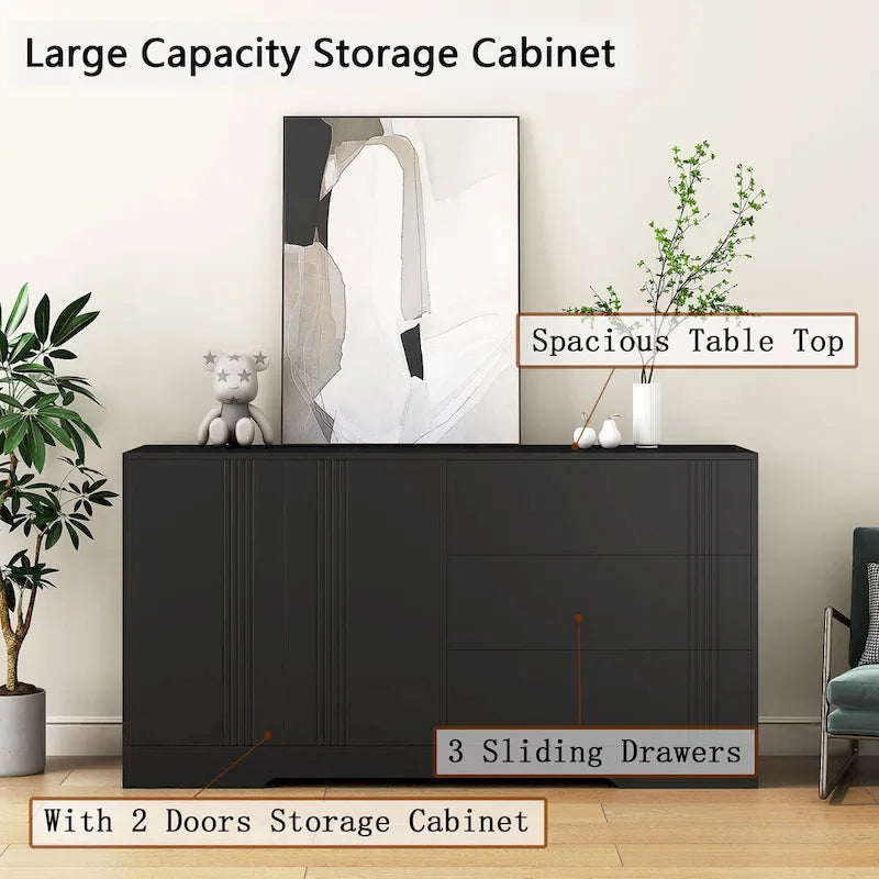 Storage Cabinet with Drawers and Doors