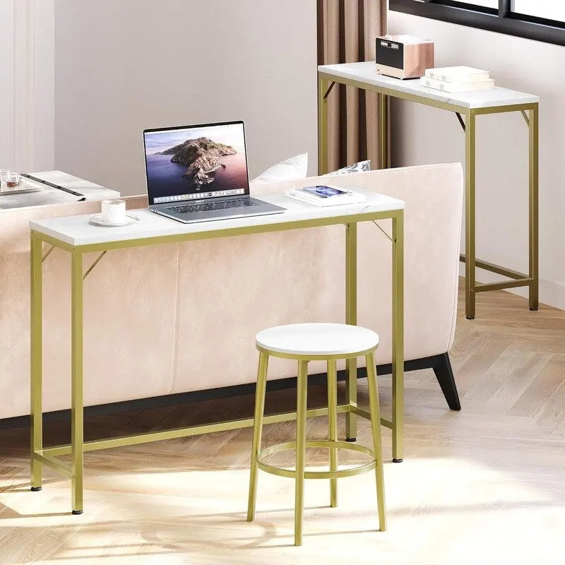 2-Tier Console Table with V-Shaped Frame