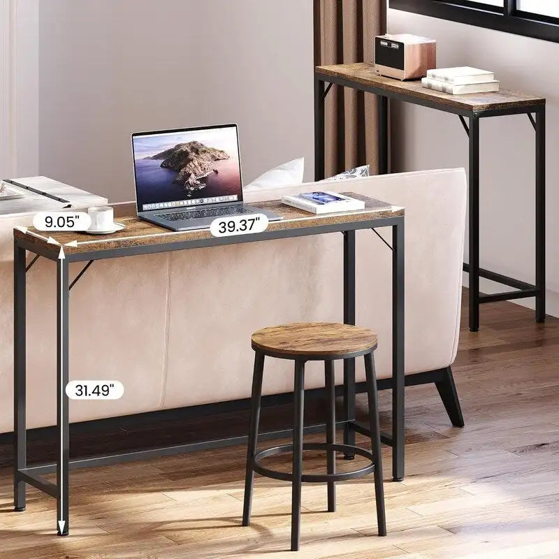 2-Tier Console Table with V-Shaped Frame