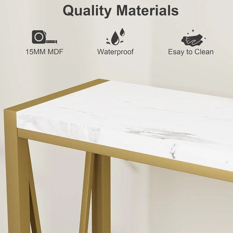 2-Tier Console Table with V-Shaped Frame