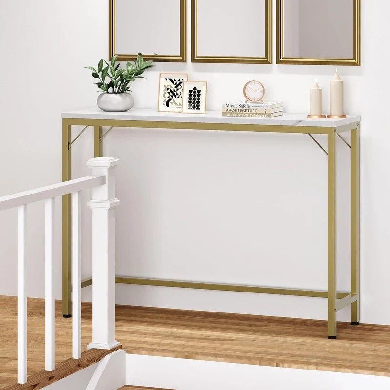 2-Tier Console Table with V-Shaped Frame